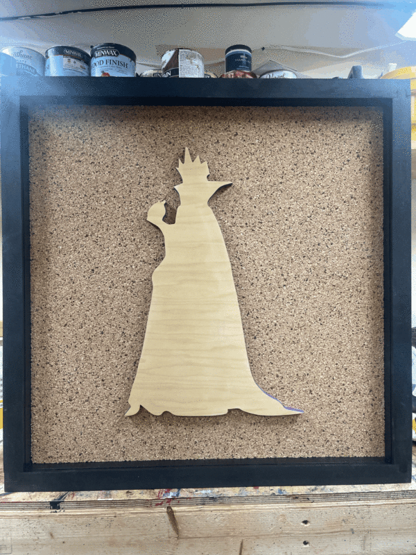 Disney Inspired Pin Display Shadowbox Evil Queen, Grimhilda, Corkboard, Cork Display